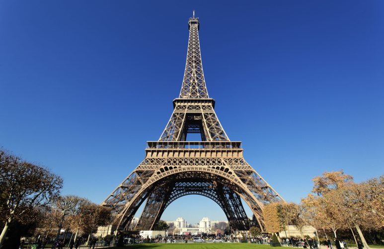 Famous Eiffel tower in Paris with gorgeous colors